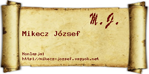 Mikecz József névjegykártya